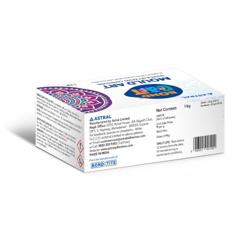 Image of Mould Art, 1Kg | (Pack of 2)| Air Dry Clay for Sculpting, 3D Art, Jewellery Making, Wall Hangings & DIY Projects | Durable & Easy to Use | For Artists, Students & Hobbyists