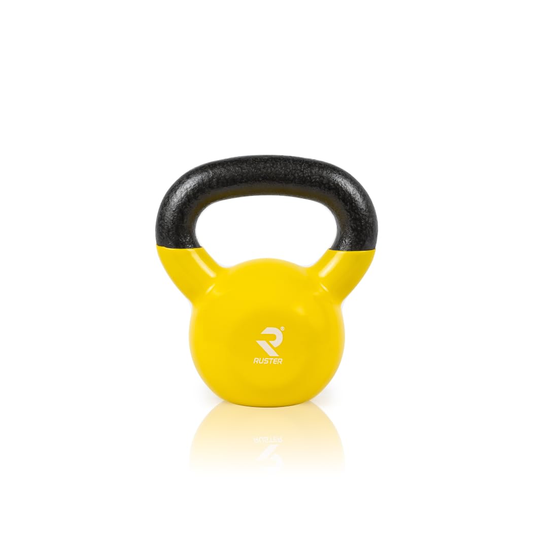 RUSTER Kettlebell Studio. Pesa Rusa recubierta de Vinilo, Mango Ergonómico, Base Estable, Entrenamiento Funcional, Fitness en Casa. Disponible de 4 a 32kg