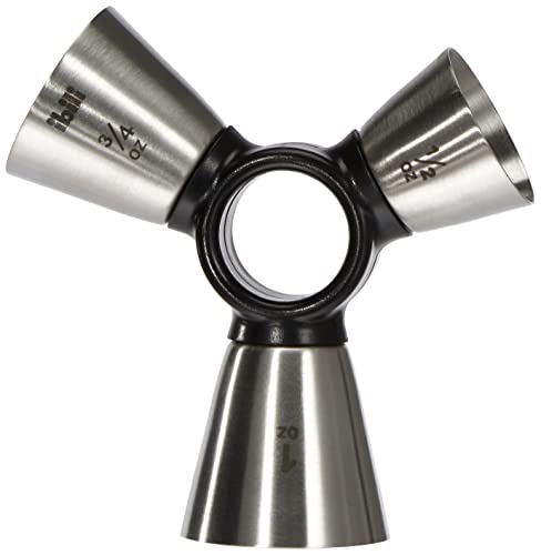 Ibili Misuratore Di Liquore Triplo, Acciaio Inossidabile, Argento/Nero, Centimeters