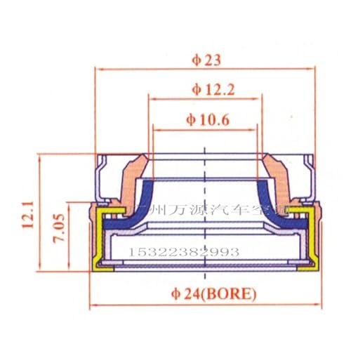Joint d'arbre compresseur climatisation auto haute pression MSC105C MSC90C 5pcs - 3