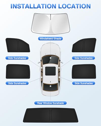 Image of Canvcle Sunshades for Dodge Ram 1500 Crew Cab 2019-2025 2026 Accessories Windshield Sun Shade Side Rear Window Shade Cover Sun Visor Shield Privacy Protection Keep Vehicle Cool Black 6PCS