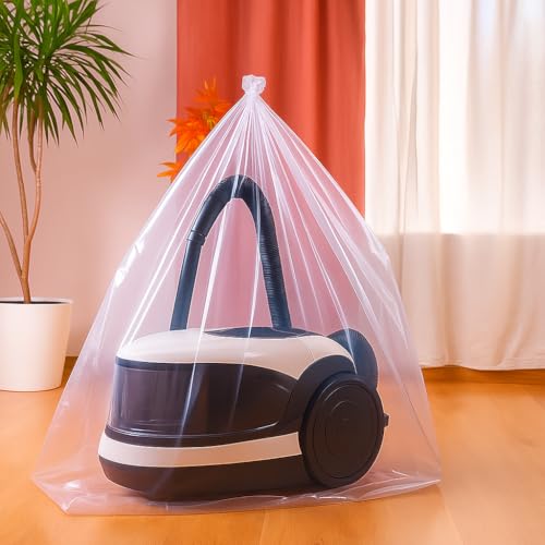 Image of VETAS Transparent LDPE Bags 40x60 Inch, Heavy Duty Waterproof Dustproof Storage Cover for Luggage, Suitcase, Mattress, Trolley, Furniture & Household Items (Pack of 5)