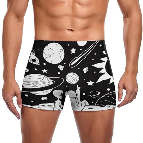Boxer de bain homme espace noir et blanc élégant pour la natation