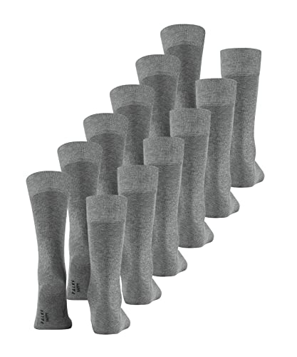 FALKE FALKE Herren Socken Happy Multipack M So Baumwolle einfarbig 6 Paar, Grau Light Grey Melange 3390, 39-42 - Detailansicht 2 | TV | Video | Foto
