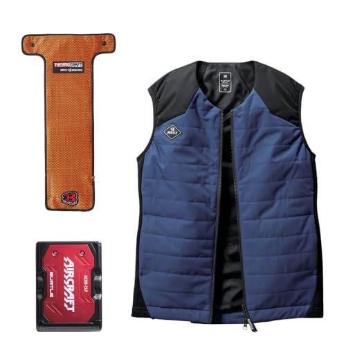 [BURTLE] [バートル] 電熱ベスト 防寒着 サーモクラフト ヒーターベスト + 電熱パッド 赤 バッテリー セット ユニセックス 3214 THERMOCRAFT M 76ジェットパープルのサムネイル