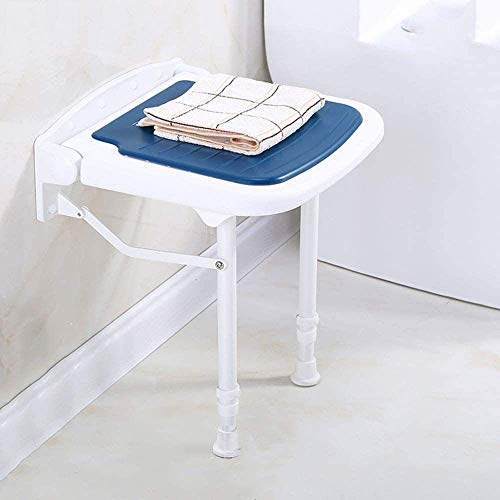 Sièges de douche pliants et tabourets muraux bleus de 47.5Hcm pour seniors