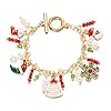 DOKRIN Bracciali da donna,Bracciale natalizio con campanellini di Babbo Natale, ghirlanda, ciondolo regalo, braccialetto estraibile