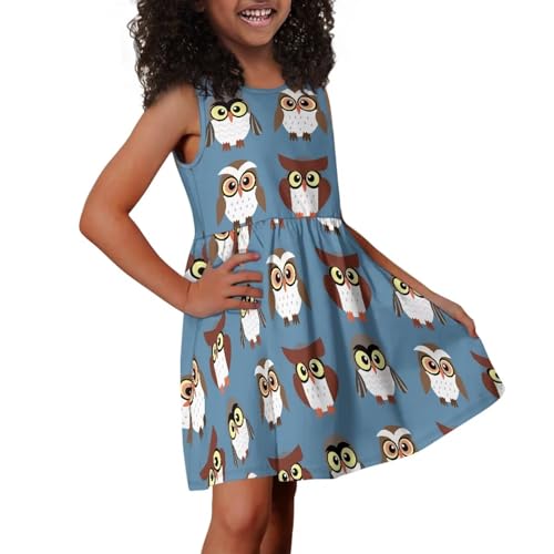Cute Cartoon Animal Sundress for Girls Swing Loose Fit Sleeveless Summer Dress with Side Pocket4