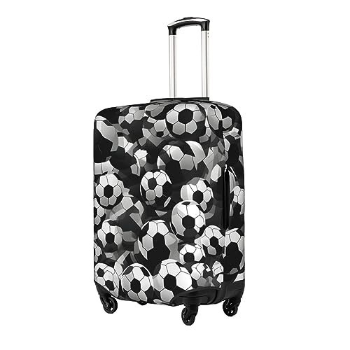 Black And White Soccer Ball Pattern Print Suitcase Covers For Luggage Suitcase Cover Travel Luggage Cover Fits 18-32 Inch Suitcases2