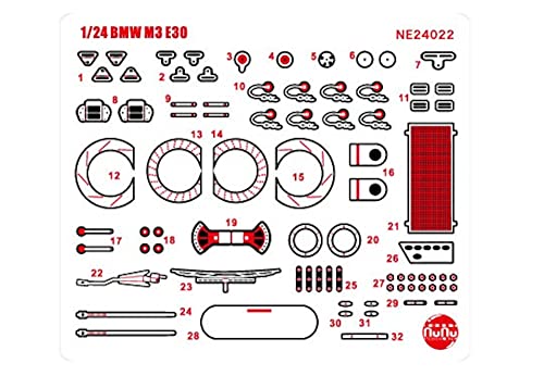 Platz/NuNu 1/24 Racing Series BMW M3 E30 Gr.A 1990 InterTEC Class Winner in Fuji Speedway Detail Up Parts Plastic Model Part NE24022