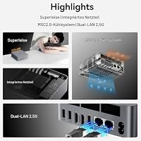 Beelink Mini PC EQR7, AMD Ryzen 7 77355U, 8C/16T, bis zu 4.75Ghz, Mini Computer 16GB LPDDR5 RAM 500GB NVME SSD Windows 11 Pro, 4K Dual HDMI, Dual 2.5G LAN, WiFi6, BT5.2 – Ansicht 3