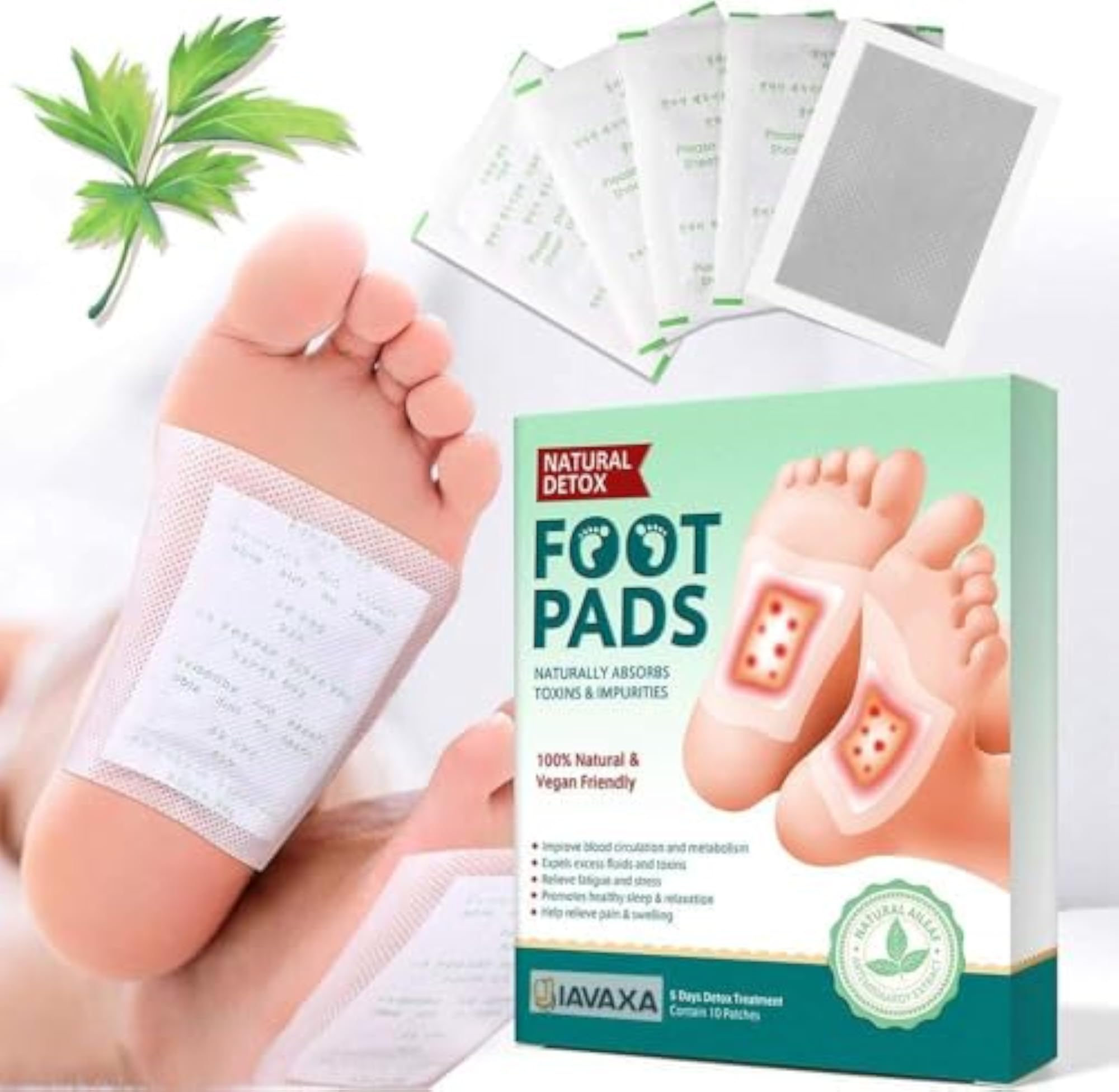 Herbal Night Use Foot Patches with Bamboo Vinegar