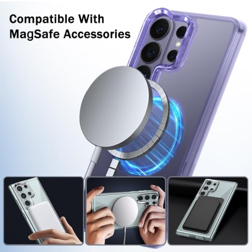 Image of TheGiftKart for Samsung S26 Ultra Case | Shockproof Hard Back Cover | Built-in Stand | Hybrid Shockproof Galaxy S26 Ultra Back Cover Case (PC & TPU, Clear Back, MagSafe Compatible, Transparent Violet)