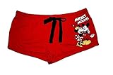 Disney Classic Mickey & Minnie Mouse HUGS Womens Pajama Boxer Short Pant - Red