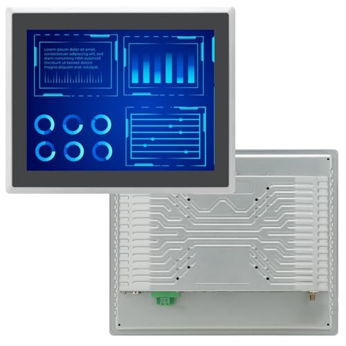 Image of 10.4 inch Industrial Embedded Touchscreen Monitor, Capacitive Multi-Touch Screen Industrial Front IP65 Monitor Built-in Speakers, HD-MI in, USB, VGA, 4:3 1024x768 Display