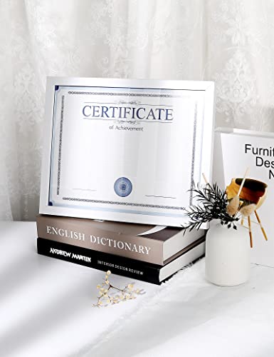 Annecy 8.5X11 Certificate Frames (4 Pack, White), Composite Wood Photo Frame With Real Glass 8.5X11 With Real Glass For Wall Or Table Display, Rustic Simple Home Office Decor #TOP3