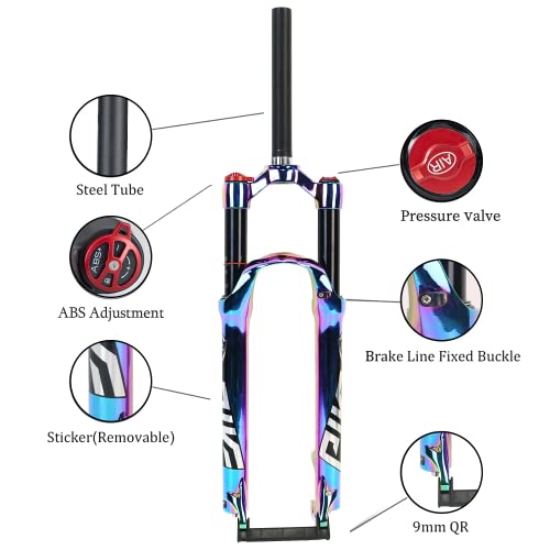 Ztz Mtb Fork Mountain Bike Suspension Fork, 26/27.5/29 Inch Air Mountain Bike Suspension Fork Suspension Mtb Fork 100Mm Travel Straight Tube Bicycle Front Fork (26 Inch) #TOP2
