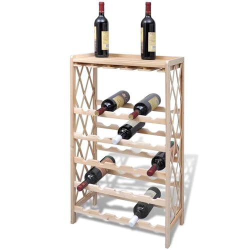 Soporte para 25 Botellas de Madera Maciza miniatura 1
