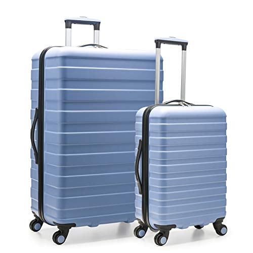 U.S. Traveler Cypress Colorful Hardside Spinner Luggage Set, Sky Blue, 2-Piece Set