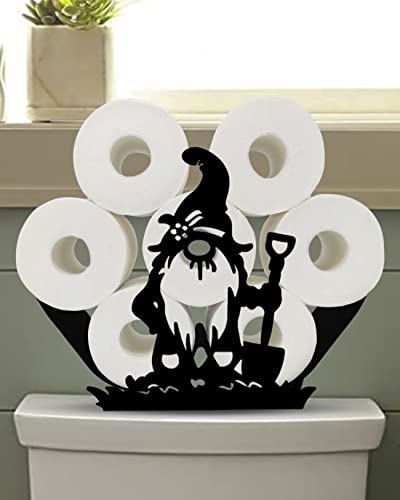 Lustiger Zwerg Toilettenpapierhalter, Badezimmer Zwerge Dekoration Tissue Aufbewahrung Geschenk, Freistehender Metall Elf Taschentuchkorb Halter für 8 Rollen Cover