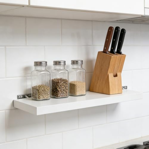 Almacenamiento decorativo de pared con estante flotante de madera maciza POPETPOP 7