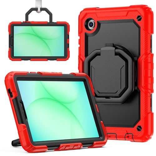 Coque Samsung Galaxy Tab A9 avec protège écran et poignée rotative blindée