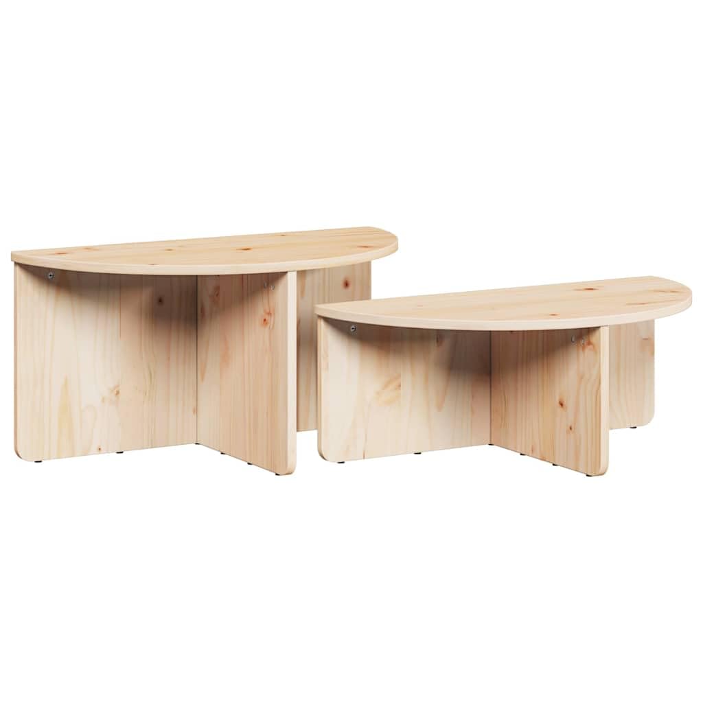 Table basse ovale gain de place en pin massif pour petit salon