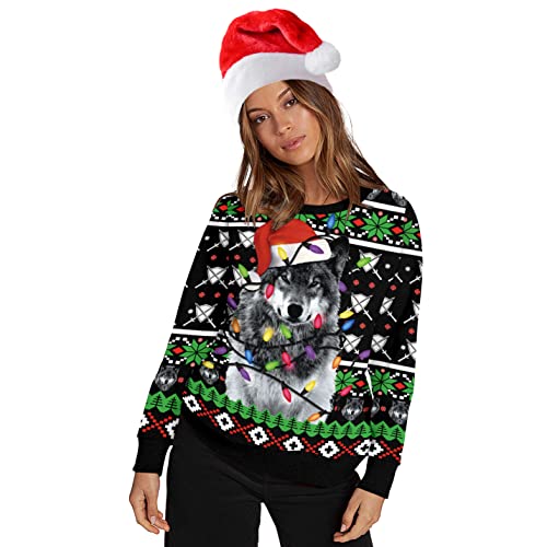 Unisex 3D Printed Christmas Sweatshirts Crew Neck Long Sleeve Loose Top Xmas Pullover - Image 4