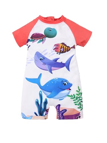 Image of KiddoPanti Boys & Girls Half Sleeve Mid Thigh Length Swim Suit