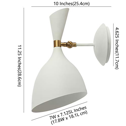 Jonathan Y Jyl9066B Josef 10" Iron Retro Led Wall Sconce For Living Room Bedroom, Contemporary Glam, White/Brass Gold #TOP1