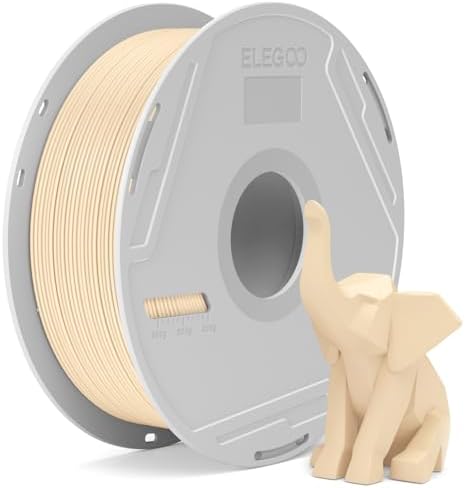 ELEGOO PLA Basic Filament 1.75mm Beige 1KG | 3D Filament Mit Wiederverwendbarer Spule, Hohe Maßgenauigkeit, 1kg Spule (2.2lbs) Für Die Meisten 3D Drucker