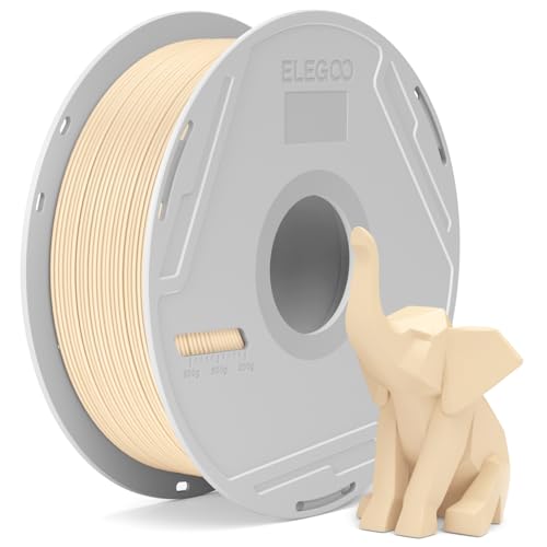 ELEGOO PLA Basic Filament with Reusable Spool Beige 1KG, 1.75mm PLA 3D Printing Filament 2.2lbs High Dimensional Accuracy, Easy Installation Detachable Spool Fits for Most 3D Printers