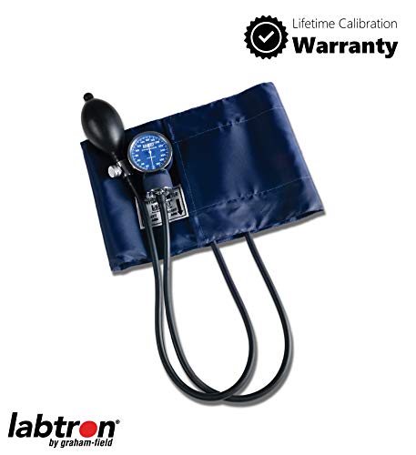 Image of Graham-Field Manual Blood Pressure Monitor - Adult XL Size, Blue BP Cuff with Aneroid Gauge and Carry Case