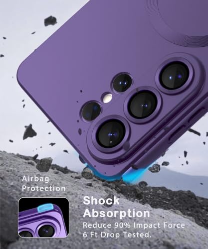 Image of DIZORO Samsung S26 Ultra Case, Compatible with Mag Safe Back Cover, Matte Luxury Metallic Luster Flexible TPU Wireless Charging Shockproof Case with Camera Protector (Metallic Deep)