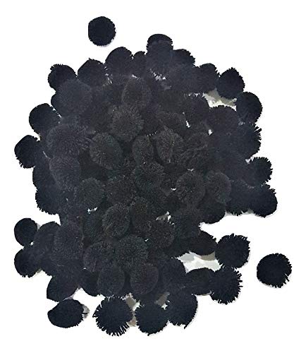 Creating Bharat Wool Pom Poms for Jewellery Making. 200 Pieces (Black)