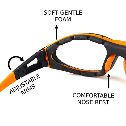 Onion Goggles Tear Free - Anti Fog - Anti Scratch - One Size Fit All - Stylish Orange Glasses for Cutting and Cooking - Onion Mask Cooking Goggles