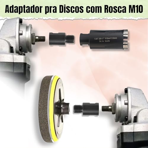Parafuso Conector Conversor Adaptador de Rosca M14 - M10 pra Esmerilhadeira Lixadeira Angular Rebarb