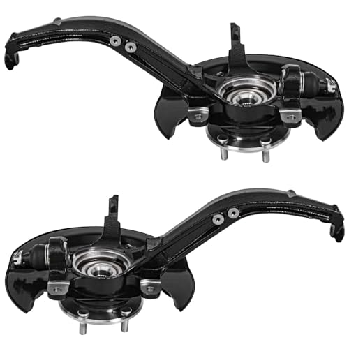 Image of Detroit Axle - 2.4L Front 6pc Steering Knuckles Kit for 03-07 Honda Accord w /Auto Trans., Steering Knuckle & Wheel Bearing Hubs Control Arms Lower Ball Joints 2003 2004 2005 2006 2007 Replacement