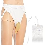 Wearable Urinal for Men, Protable Latex Material with Collection Urine Bag, Urinary Drainage Bag System,Skin-Friendly and odorless, Oversized Pants, Enlarged Urine Bag(2000ml) (Plus Style)