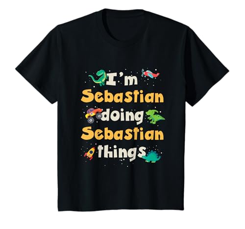 Kids Cool Sebastian Personalized First Name Boys T-Shirt