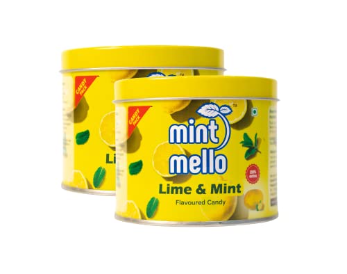 Image of CandyVille Mint Mello Lime Mint Candy Tin (680 Gram - Pack Of 2) | Mild Mint | Lemon Drops With Menthol | Flavoured Candy