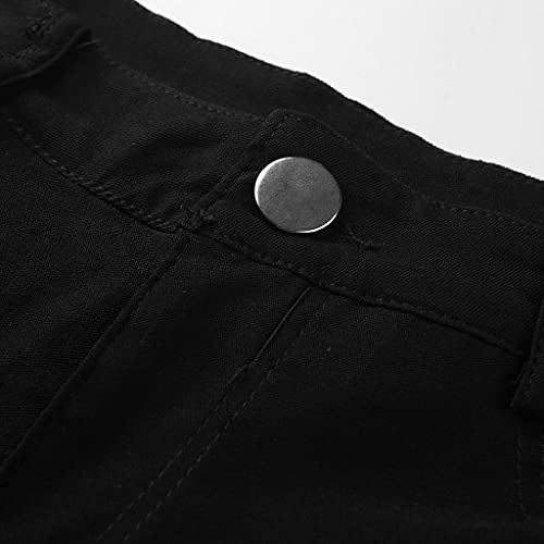 Jean Court pour Femme - Taille éLastique Stretch Sport Pantalon Court Tendance Streetwear Coupe Droite Jean Mode Pas Cher Short De Bodybuilding De Loisirs - Image 6