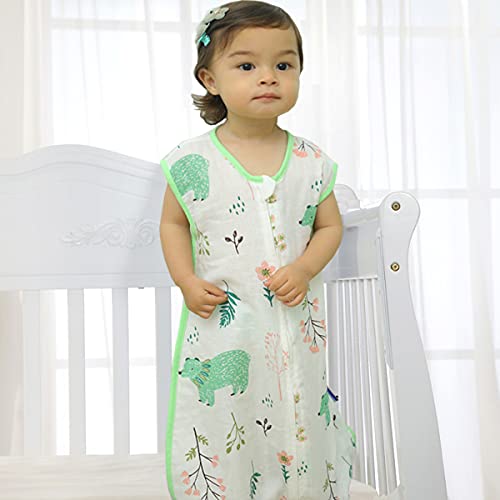 Image of Baby Sleeping Sack, Lightweight Muslin Cotton Soft Wearable Blanket, 12-24 Months Toddler, Summer Sleep Bag, Sleeveless, 0.5 Tog, Breathable, soft, Infant Sleep Bag