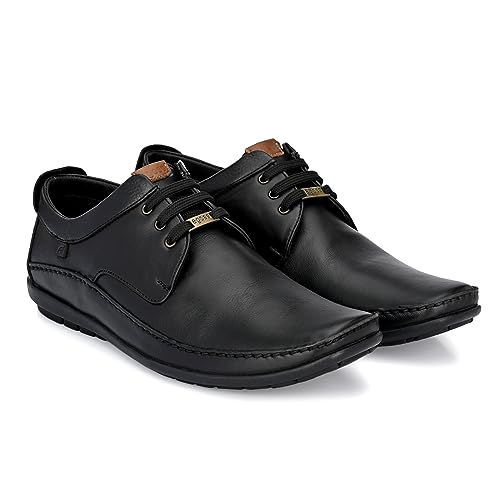 Image of egoss Derby Formal Shoes for Men | Genuine Leather | Stretch Fit | Comfortable & Stylish | Ideal for Office & Tusiness Wear - GS-247