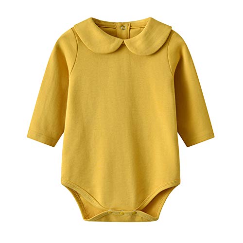Infant Baby Girls Bodysuit Peter Pan Doll Collar Super Soft Cotton Romper One-Piece Outfit 0-24 Months3