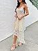 CUPSHE Women's Summer Dresses Sleeveless Lace Casual Tassel Beach Spaghetti Straps Flowy Maxi Sun Dress Beige, M