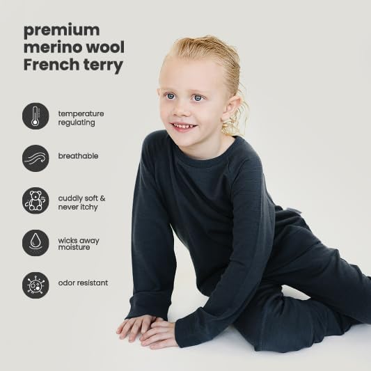 Woolino Soft Merino Wool Kids Sweatshirt - Crewneck Pullover Sweatshirt for Boys & Girls - Breathable &Temperature-Regulating - Image 2