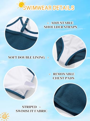 Image of Girl's 2 Piece Swimsuit Solid Spaghetti Strap Bikini Sets Beach Bathing Suit Swimwear for Teen Kids
