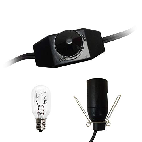 Haraqi Salt Lamp Cord And Bulbs,Himalayan Salt Lamp Replacement Cord With Dimmer Switch,Original Ul Listed Cord Bulb Replacement For Salt Rock Lamp With 6 Pack 25 Watt E12 Bulbs #TOP5