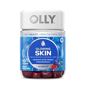 OLLY Glowing Skin Gummy, 25 Day Supply (50 Count), Plump Berry, Hyaluronic Acid, Collagen, Sea Buckthorn, Chewable…